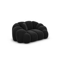 Dolban fauteuil en velours noir effet nuage