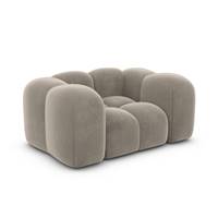 Cotton fauteuil 1 place en velours beige foncé