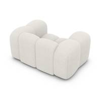 Cotton fauteuil 1 place en tissu texturé blanc