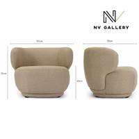 Havane fauteuil en tissu texturé taupe désert