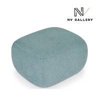 Vico pouf rectangulaire en tissu bleu aqua H40