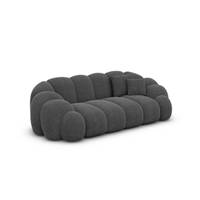 Dolban canapé 2 places en tissu texturé gris anthracite