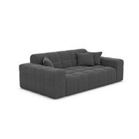 Lodce canapé 2 places en tissu texturé gris anthracite