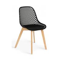 Ayala chaise dossier ajouré plastique noir