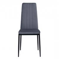 Beata chaise en velours gris clair dossier haut