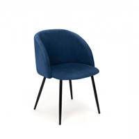 Arabelle chaise en velours bleu canard dossier arrondi