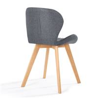 Elova chaise en tissu gris foncé dossier arrondi pieds bois