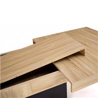 Felix table à manger extensible 160-200 bois et pied central noir