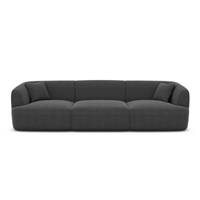 Gankeri canapé 3 places en tissu texturé gris anthracite