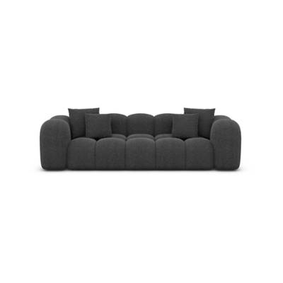Cotton canapé 3 places en tissu texturé gris anthracite