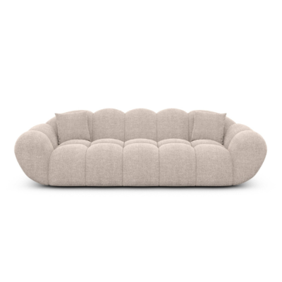 Sigono canapé 3 places en tissu texturé beige