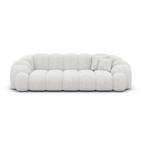 Dolban canapé 3 places en tissu bouclé blanc