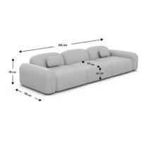 Buccana canapé 4 places en velours beige foncé
