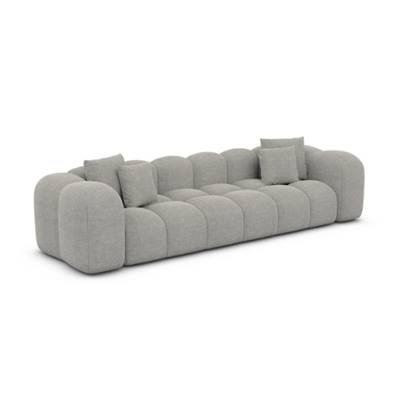 Cotton canapé 4 places en tissu texturé gris clair
