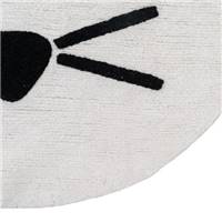 Suivre petit tapis chat en coton noir et blanc