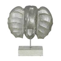 Elfi statue éléphant en bois et fer gris