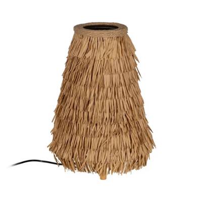 Lampe de table en fibres naturelles à franges