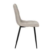 Nancy chaise matelassé grise en tissu grosse maille pieds métal