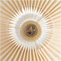 Oliag lampe de table 3 formes style champignon beige et abat-jour éventail H42cm
