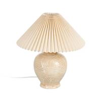 Oliag lampe de table style champignon beige et abat-jour éventail H39cm