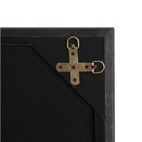 Antic grand miroir mural type fenêtre industrielle 18 carreaux bois noir H180cm