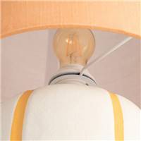 Suria lampadaire en céramique blanc et orange H123cm