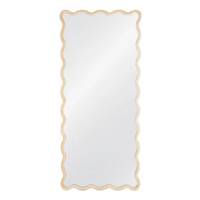 Brooke grand miroir en bois clair de paulonia en forme de vague H180cm
