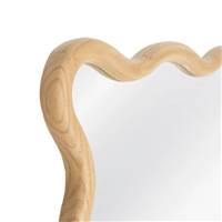 Brooke grand miroir en bois clair de paulonia en forme de vague H180cm