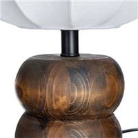 Sorella lampe de table bois 2 niveaux et abat-jour tissu blanc H26,5cm