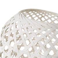 Roma lampe de table boule en métal et bambou blanc ajouré