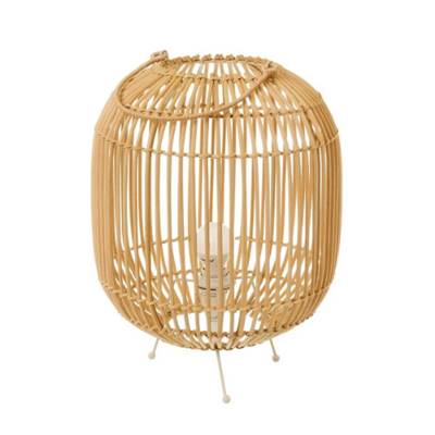 Buri grande lampe métal et osier H35