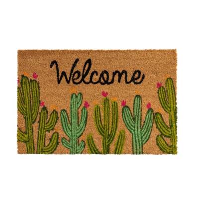 Kassie tapis en fibre de coco WELCOME 5 cactus 60x40cm