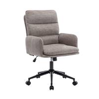 Aimé chaise de bureau en tissu sable rembourré réglable à roulettes