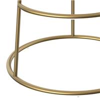 Jevon tabouret de bar en velours jaune curry et pieds en métal doré H73