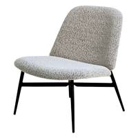 Alba fauteuil effet laine bouclette moucheté blanc noir