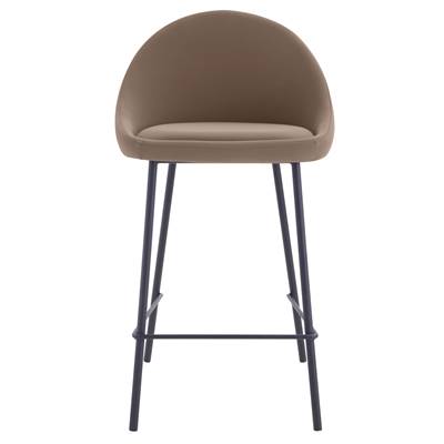 Turin chaise de bar en cuir synthétique marron H65