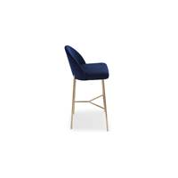 Nio tabouret de bar velours bleu encre