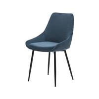 Bari chaise en velours côtelé bleu