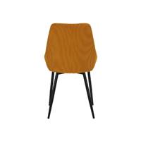 Bari chaise en velours côtelé jaune curry