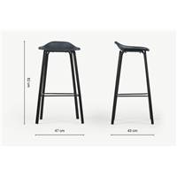 Lodi tabouret de bar cuir gris