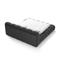 Cotton lit 180x200 avec rangement en tissu texturé gris anthracite