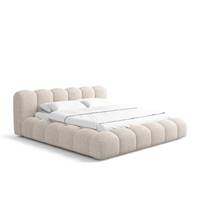 Cotton lit 180x200 avec rangement en tissu texturé beige