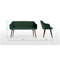 Lule banc compact velours vert sapin