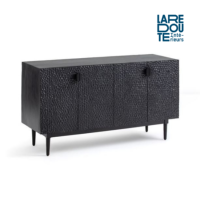 Thibaut buffet 4 portes sculptes manguier noir
