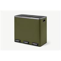 Colter poubelle tri sélectif 3 bacs vert forêt