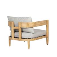 Borneo fauteuil de jardin en acacia tissu clair