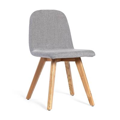 Basi chaise en frêne et tissu gris clair