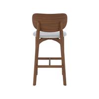 Loly chaise îlot central bois d'hévéa et tissu gris H66cm