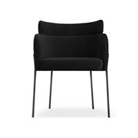 Baita chaise velours noir et pieds métal noir