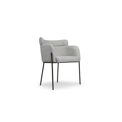 Baita chaise gris dorian et métal noir